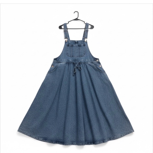 Dresses & Skirts - Playful Denim Overall Dress with adjustable straps and pockets